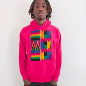 Sweat Shirt à Capuche,  Manches Longues, Hommes, Femmes, Couleur Rouge, Imprimer  Africain.