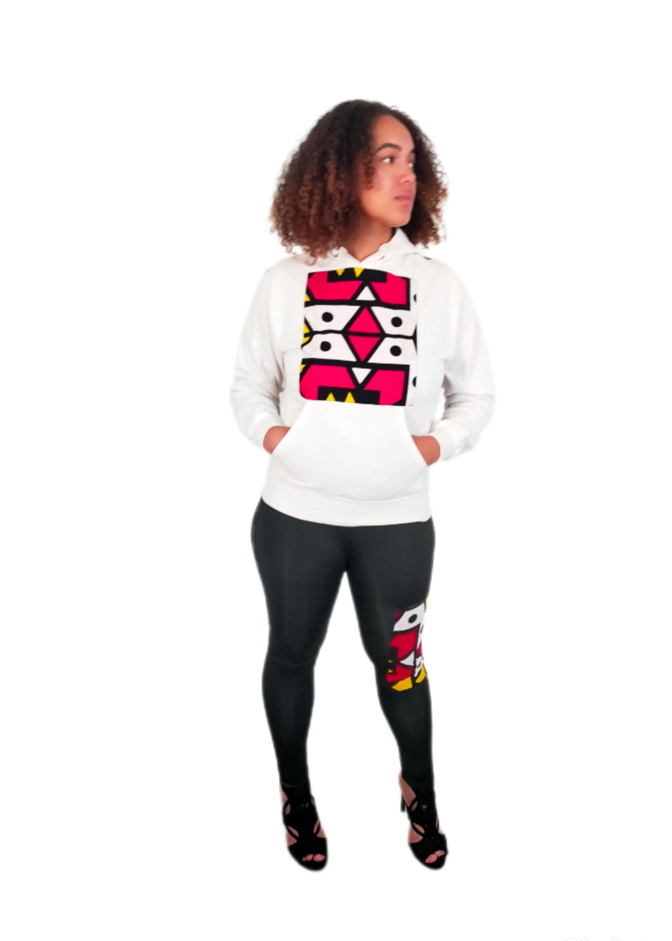 Sweat Shirt à Capuche, Manches Longues, Imprimer Africains. – Image 3