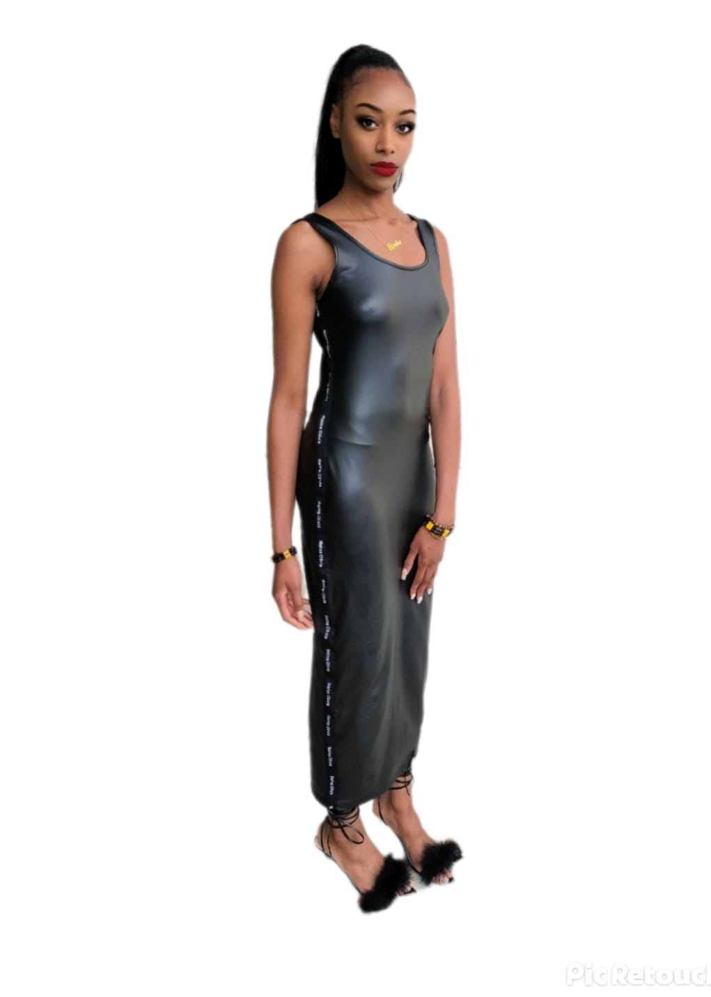 Robe De Soirée Moulante, De Couleur Noire, Élégante. – Image 4