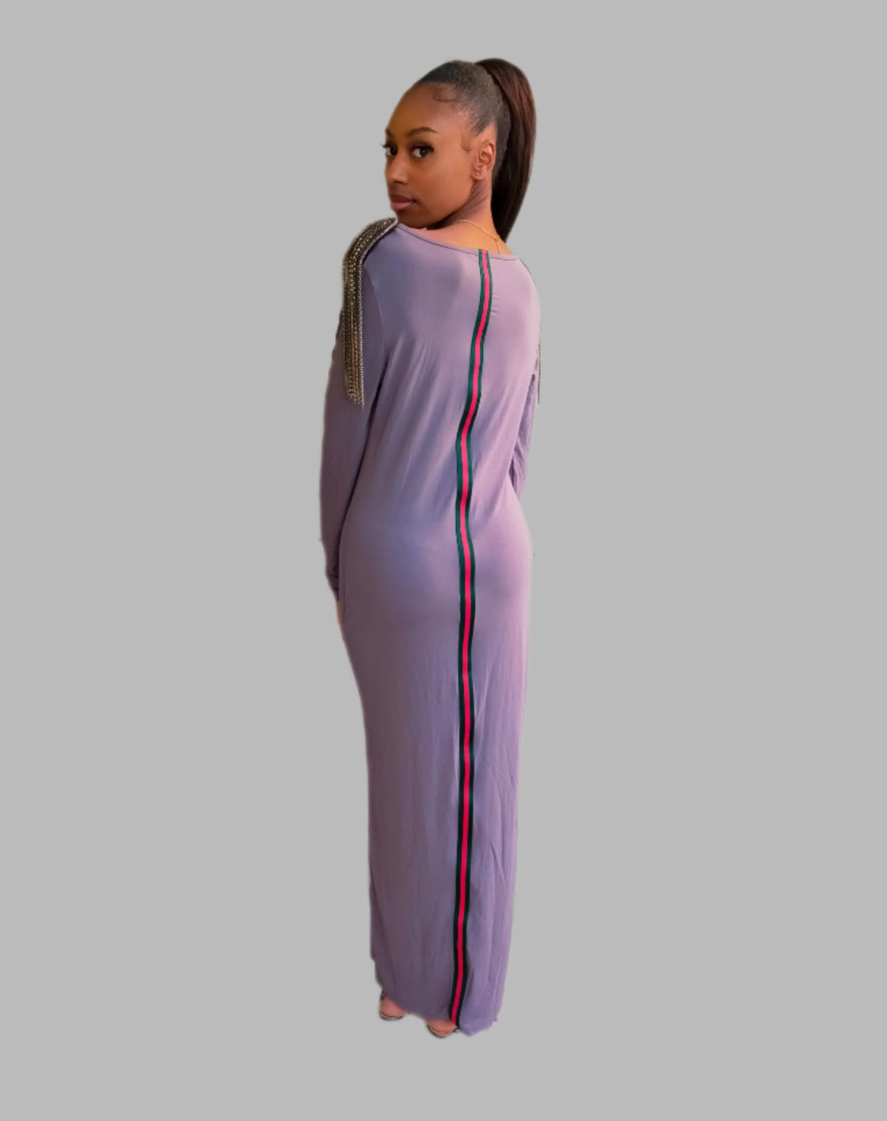 Robe De Soirée, Moulante, Élégante, Gris foncé. – Image 2