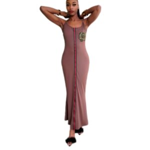 Robe De Soirée Moulante, Elégante, Marron Foncé.